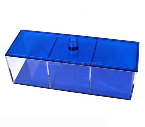 Factory Custom Lucite 3 Sectional Acrylic Box With Divider and Lid