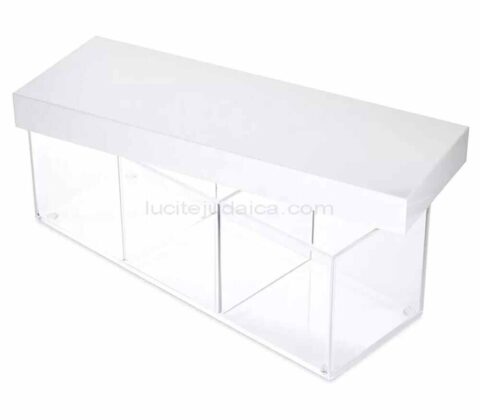 Custom Lucite 3 Sectional Tray Acrylic Box with Divider