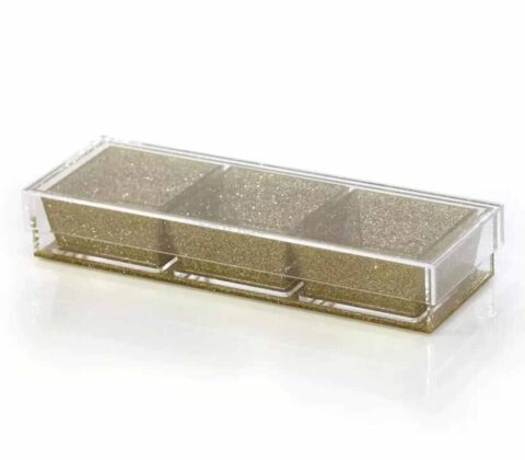 Lucite Rectangle Trapezoid Dip Bowl Set with Lid Wholesale