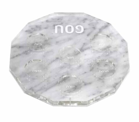 Marble Lucite Acrylic Seder Plate Wholesale