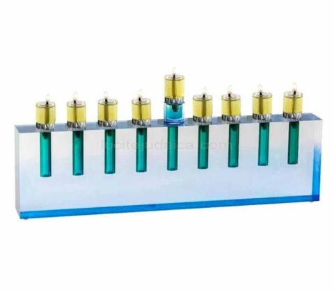 HAJ-001-1 Custom Lucite Menorah for Jewish Hanukkah Acrylic candelabrum Candelabra can as vase