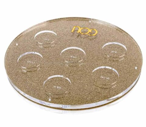 Wholesale Judaica Pesach round Acrylic Lucite U Seder Plate